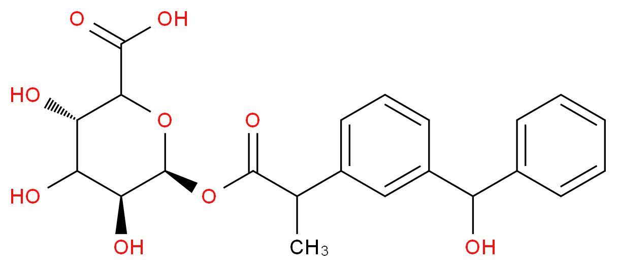 (3S,5S,6S)-3,4,5-trihydroxy-6-[(2-{3-[hydroxy(phenyl)methyl]phenyl}propanoyl)oxy]oxane-2-carboxylic acid_分子结构_CAS_849104-47-8