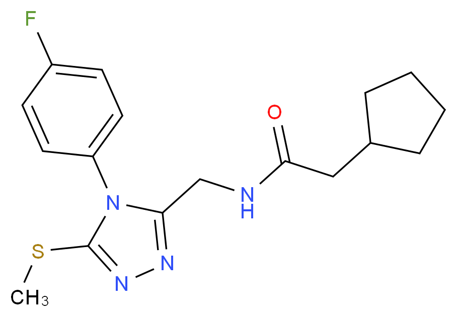 2-cyclopentyl-N-{[4-(4-fluorophenyl)-5-(methylthio)-4H-1,2,4-triazol-3-yl]methyl}acetamide_分子结构_CAS_)