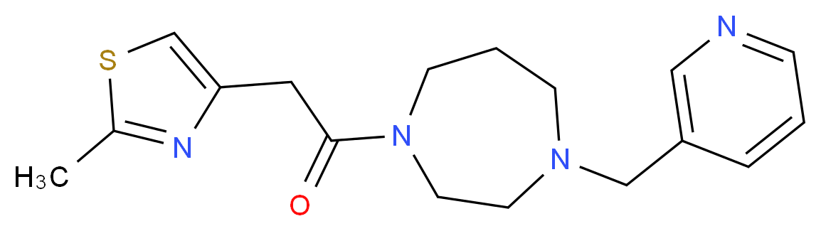 1-[(2-methyl-1,3-thiazol-4-yl)acetyl]-4-(3-pyridinylmethyl)-1,4-diazepane_分子结构_CAS_)