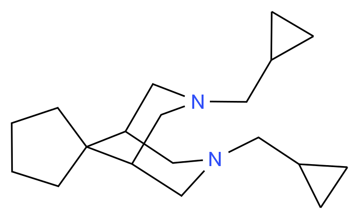 3,7-bis(cyclopropylmethyl)-3,7-diazaspiro[bicyclo[3.3.1]nonane-9,1'-cyclopentane]_分子结构_CAS_90961-53-8