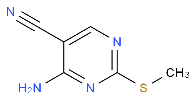 4-amino-2-(methylthio)pyrimidine-5-carbonitrile_分子结构_CAS_770-30-9)