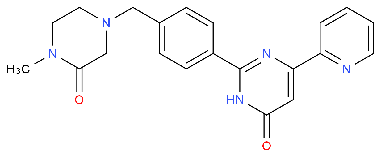 2-{4-[(4-methyl-3-oxopiperazin-1-yl)methyl]phenyl}-6-pyridin-2-ylpyrimidin-4(3H)-one_分子结构_CAS_)