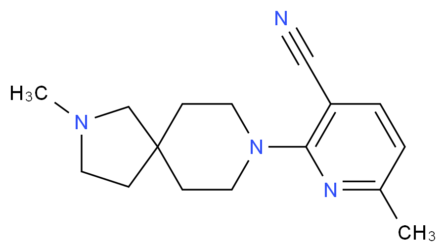 6-methyl-2-(2-methyl-2,8-diazaspiro[4.5]dec-8-yl)nicotinonitrile_分子结构_CAS_)