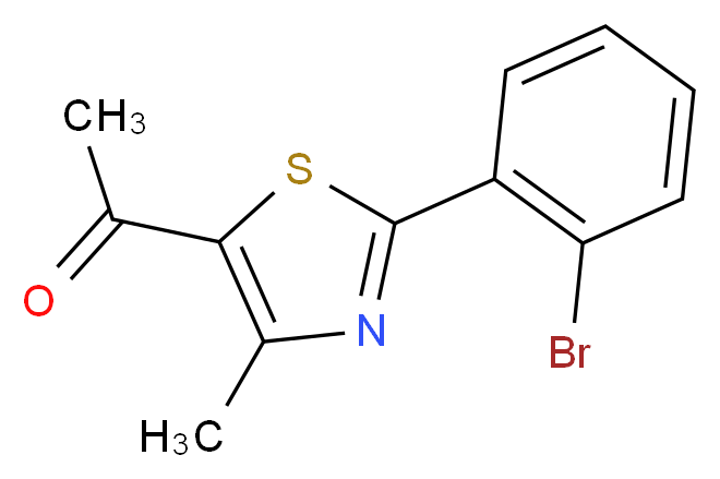 1-[2-(2-bromophenyl)-4-methyl-1,3-thiazol-5-yl]ethan-1-one_分子结构_CAS_)