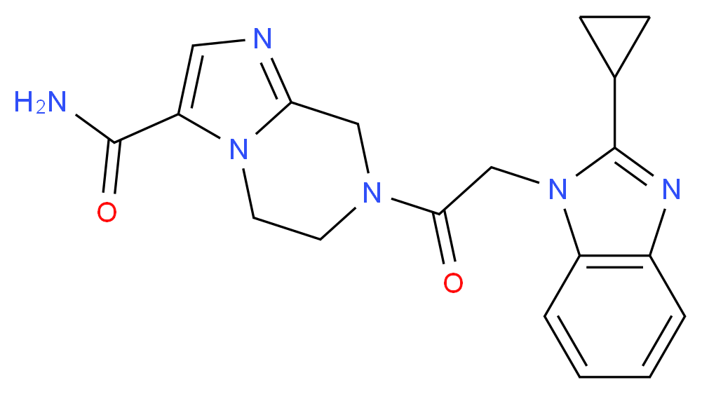 7-[(2-cyclopropyl-1H-benzimidazol-1-yl)acetyl]-5,6,7,8-tetrahydroimidazo[1,2-a]pyrazine-3-carboxamide_分子结构_CAS_)