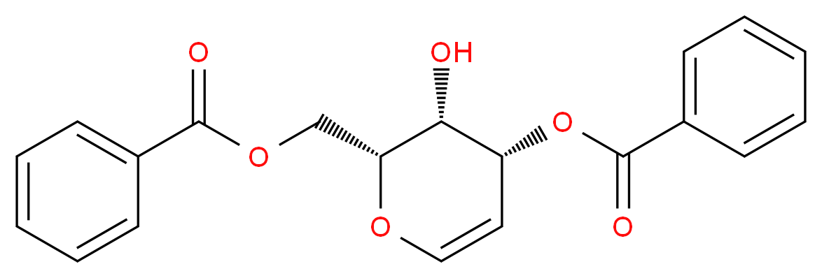 [(2R,3R,4R)-4-(benzoyloxy)-3-hydroxy-3,4-dihydro-2H-pyran-2-yl]methyl benzoate_分子结构_CAS_130323-36-3