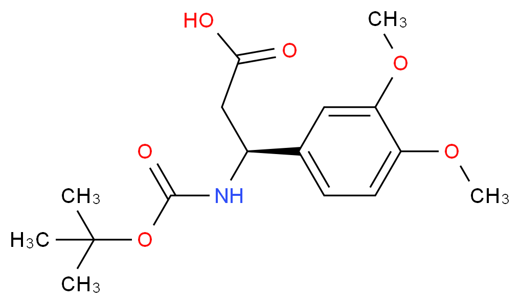 BOC-(S)-3-AMINO-3-(3,4-DIMETHOXY-PHENYL)-PROPIONIC ACID_分子结构_CAS_499995-84-5)
