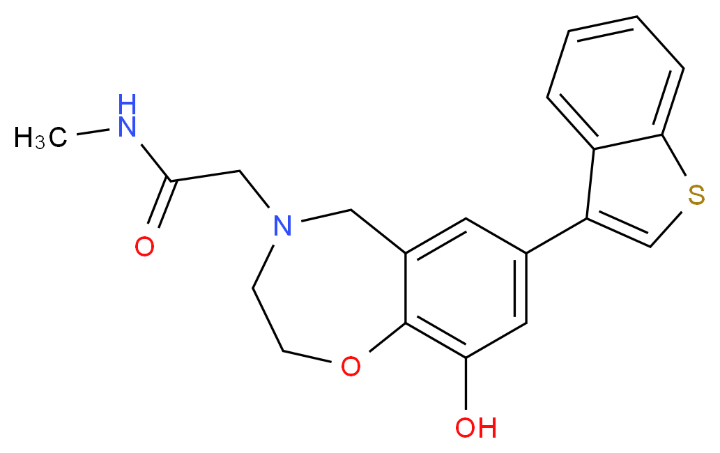 2-[7-(1-benzothien-3-yl)-9-hydroxy-2,3-dihydro-1,4-benzoxazepin-4(5H)-yl]-N-methylacetamide_分子结构_CAS_)