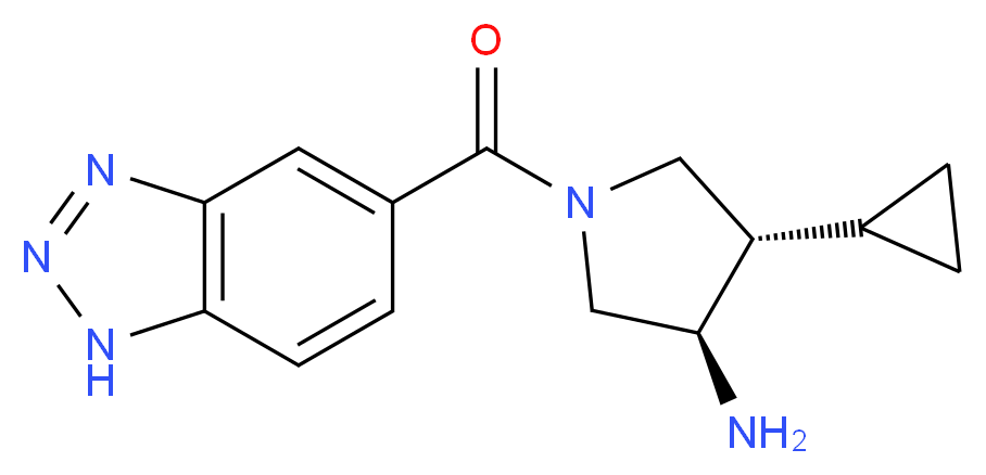 (3R*,4S*)-1-(1H-1,2,3-benzotriazol-5-ylcarbonyl)-4-cyclopropylpyrrolidin-3-amine_分子结构_CAS_)