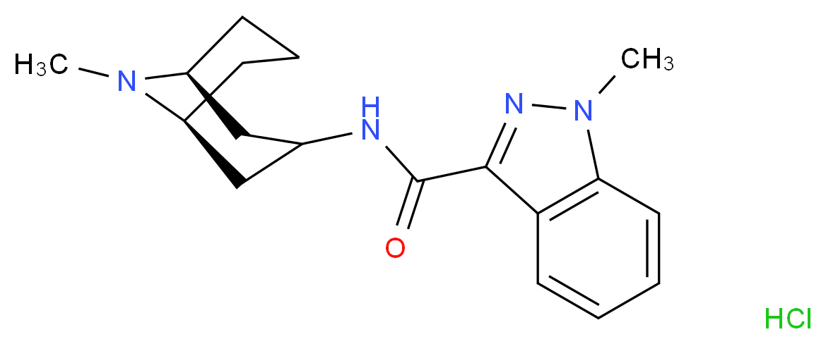 1-methyl-N-[(1S,5S)-9-methyl-9-azabicyclo[3.3.1]nonan-3-yl]-1H-indazole-3-carboxamide hydrochloride_分子结构_CAS_107007-99-8