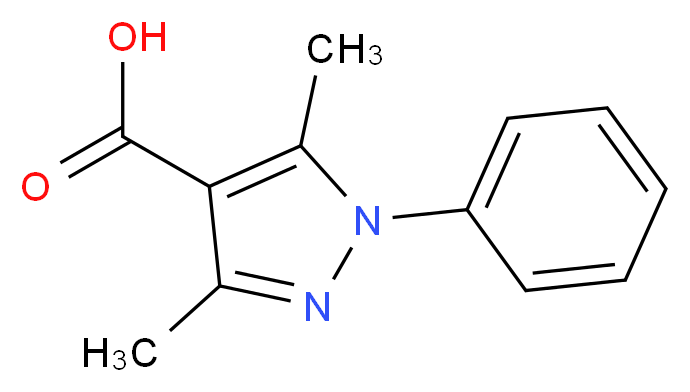 3,5-Dimethyl-1-phenyl-1H-pyrazole-4-carboxylic acid_分子结构_CAS_61226-19-5)