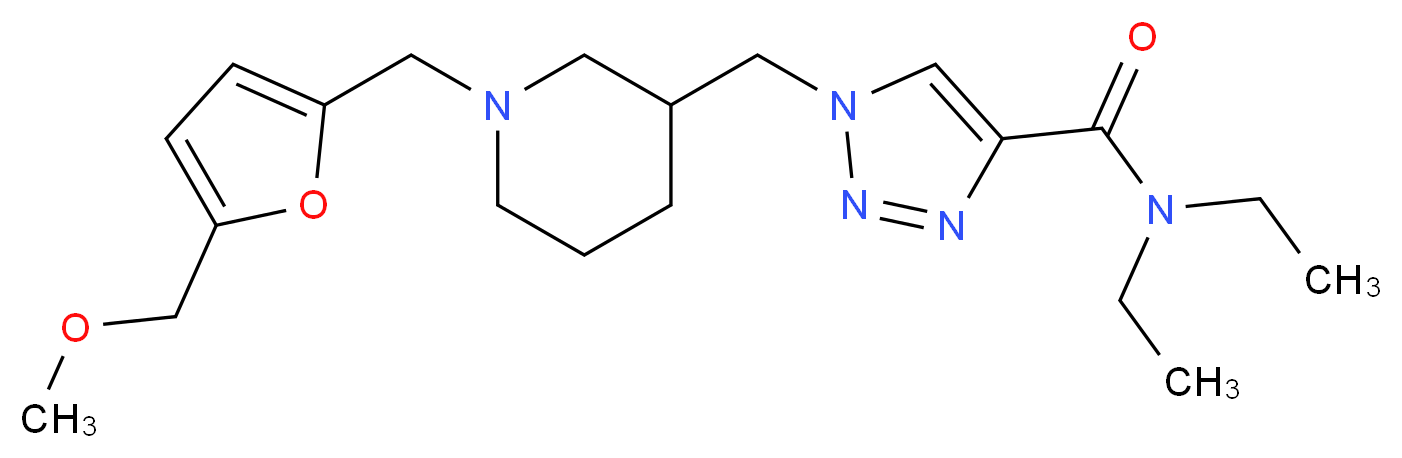 N,N-diethyl-1-[(1-{[5-(methoxymethyl)-2-furyl]methyl}-3-piperidinyl)methyl]-1H-1,2,3-triazole-4-carboxamide_分子结构_CAS_)