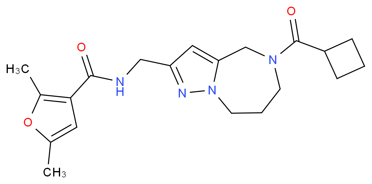 N-{[5-(cyclobutylcarbonyl)-5,6,7,8-tetrahydro-4H-pyrazolo[1,5-a][1,4]diazepin-2-yl]methyl}-2,5-dimethyl-3-furamide_分子结构_CAS_)