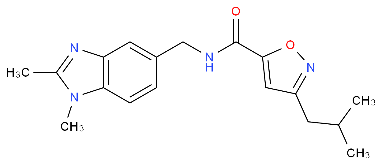 N-[(1,2-dimethyl-1H-benzimidazol-5-yl)methyl]-3-isobutyl-5-isoxazolecarboxamide_分子结构_CAS_)