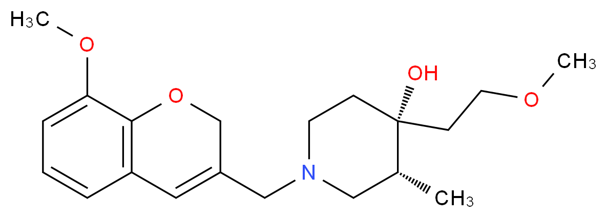 (3R*,4R*)-1-[(8-methoxy-2H-chromen-3-yl)methyl]-4-(2-methoxyethyl)-3-methyl-4-piperidinol_分子结构_CAS_)