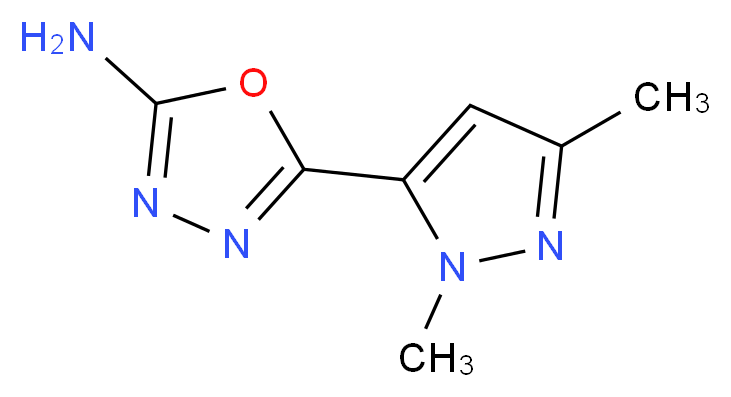 5-(1,3-dimethyl-1H-pyrazol-5-yl)-1,3,4-oxadiazol-2-amine_分子结构_CAS_1170966-72-9)