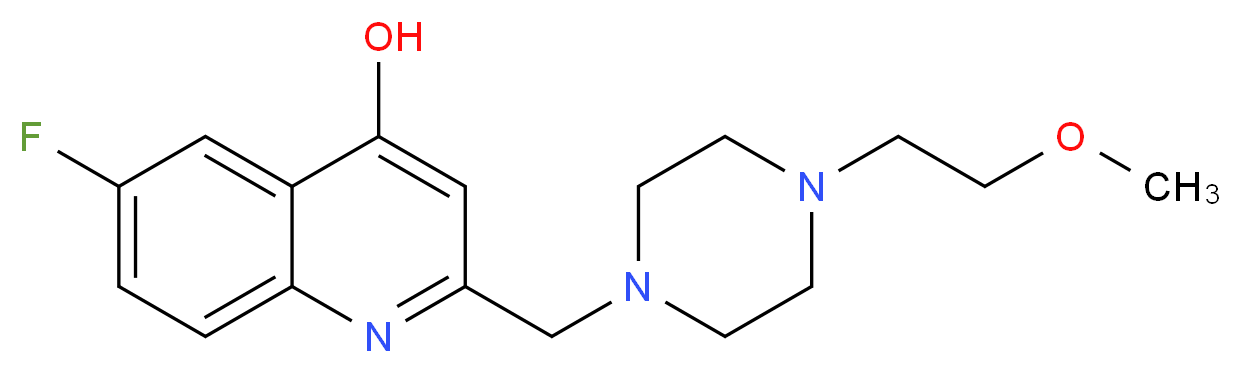 6-fluoro-2-{[4-(2-methoxyethyl)piperazin-1-yl]methyl}quinolin-4-ol_分子结构_CAS_)