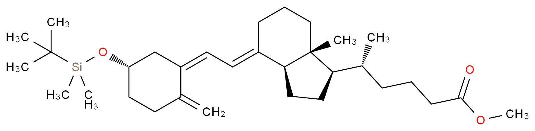 (3β,5Z,7E)-3-(tert-Butyldimethylsilyloxy)-9,10-secocholestra-5,7,10(19)-triene-24-carboxylic Acid Methyl Ester_分子结构_CAS_135359-42-1)