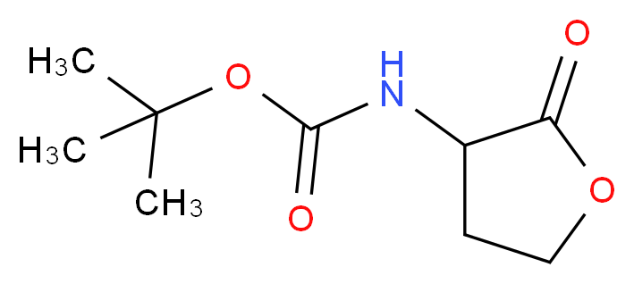 tert-butyl N-(2-oxooxolan-3-yl)carbamate_分子结构_CAS_132957-40-5