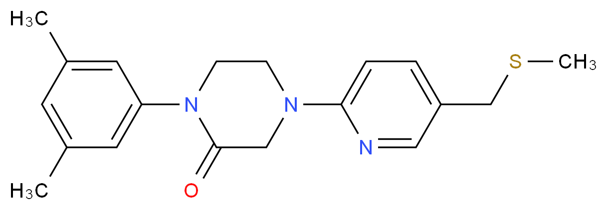 1-(3,5-dimethylphenyl)-4-{5-[(methylthio)methyl]-2-pyridinyl}-2-piperazinone_分子结构_CAS_)