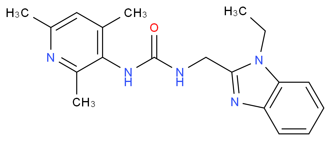 N-[(1-ethyl-1H-benzimidazol-2-yl)methyl]-N'-(2,4,6-trimethylpyridin-3-yl)urea_分子结构_CAS_)