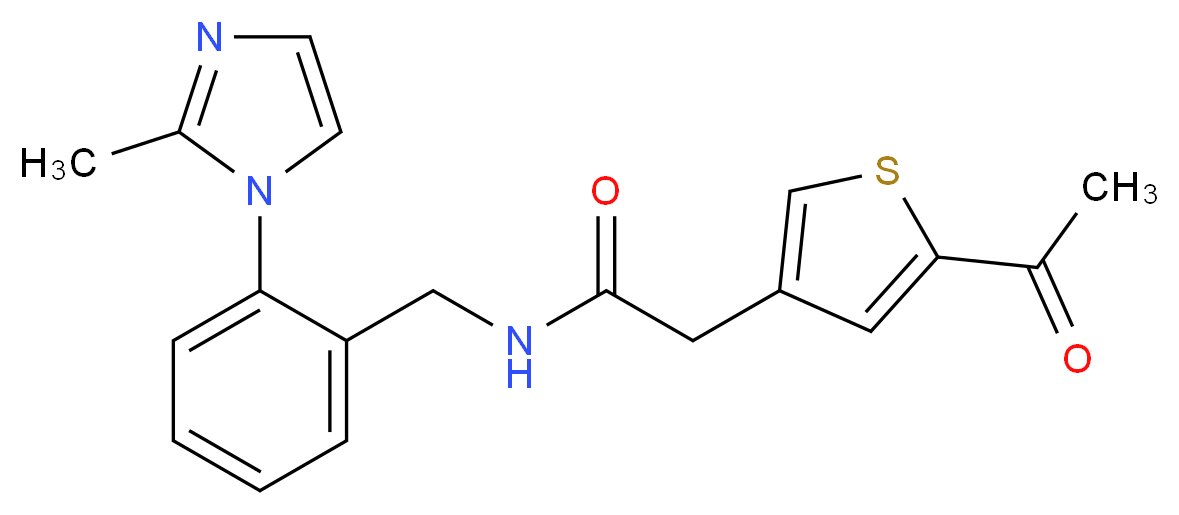 2-(5-acetyl-3-thienyl)-N-[2-(2-methyl-1H-imidazol-1-yl)benzyl]acetamide_分子结构_CAS_)
