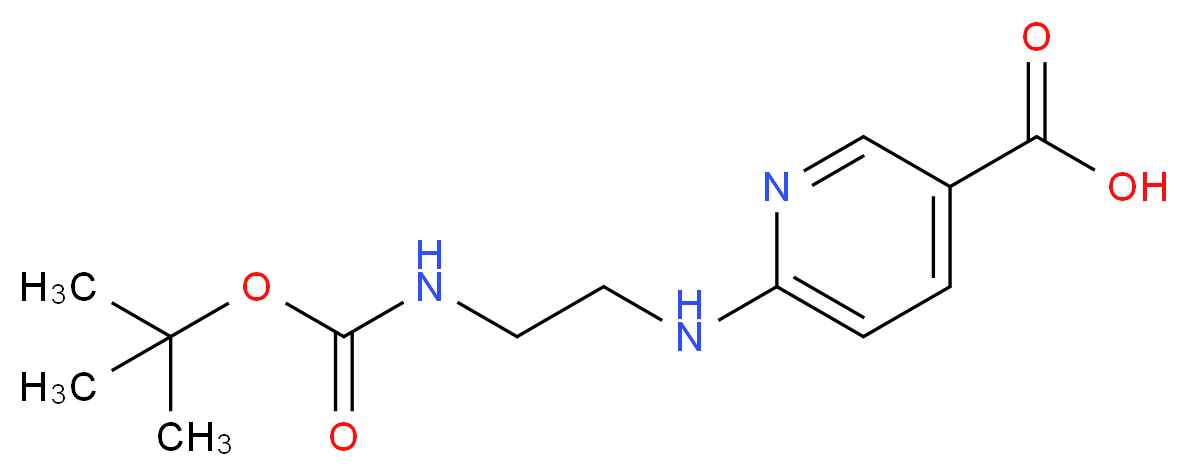 6-(Aminoethylamino)nicotinic acid, N2-BOC protected_分子结构_CAS_904815-08-3)