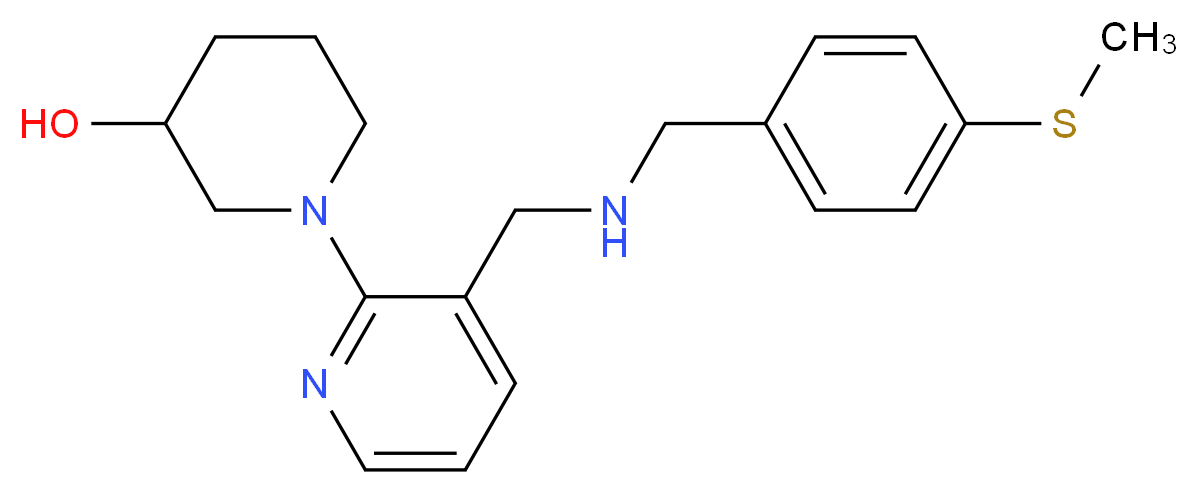 1-[3-({[4-(methylthio)benzyl]amino}methyl)-2-pyridinyl]-3-piperidinol_分子结构_CAS_)