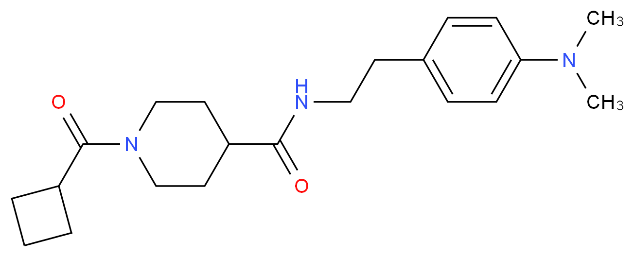1-(cyclobutylcarbonyl)-N-{2-[4-(dimethylamino)phenyl]ethyl}-4-piperidinecarboxamide_分子结构_CAS_)