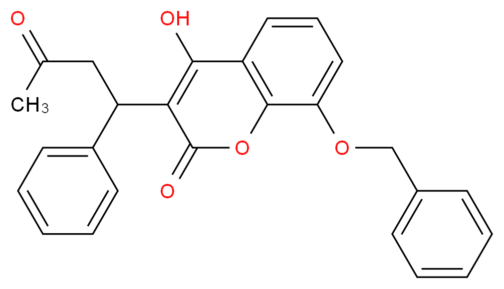 8-(benzyloxy)-4-hydroxy-3-(3-oxo-1-phenylbutyl)-2H-chromen-2-one_分子结构_CAS_32492-96-9