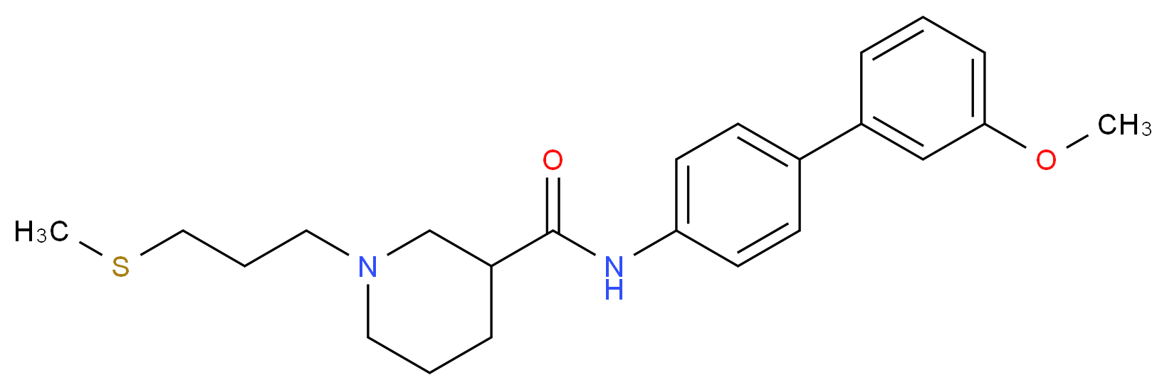 N-(3'-methoxy-4-biphenylyl)-1-[3-(methylthio)propyl]-3-piperidinecarboxamide_分子结构_CAS_)