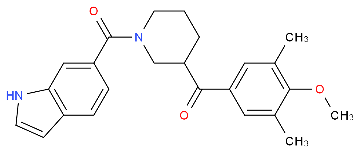 [1-(1H-indol-6-ylcarbonyl)-3-piperidinyl](4-methoxy-3,5-dimethylphenyl)methanone_分子结构_CAS_)