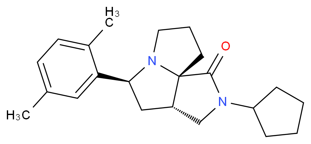 (3aS*,5S*,9aS*)-2-cyclopentyl-5-(2,5-dimethylphenyl)hexahydro-7H-pyrrolo[3,4-g]pyrrolizin-1(2H)-one_分子结构_CAS_)