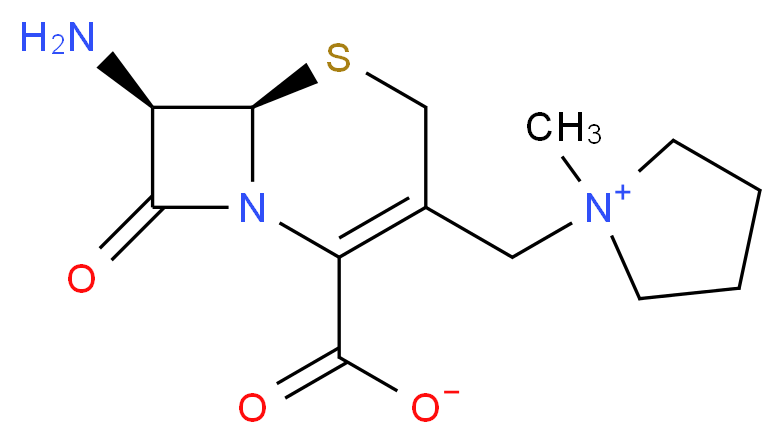 1-{[(6R,7R)-7-amino-2-carboxylato-8-oxo-5-thia-1-azabicyclo[4.2.0]oct-2-en-3-yl]methyl}-1-methylpyrrolidin-1-ium_分子结构_CAS_103296-32-8