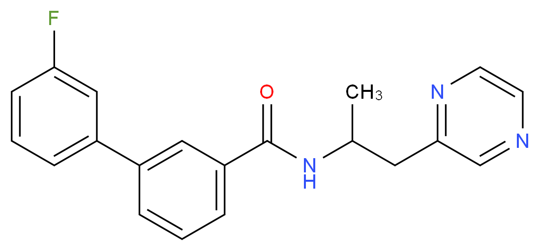 3'-fluoro-N-(1-methyl-2-pyrazin-2-ylethyl)biphenyl-3-carboxamide_分子结构_CAS_)