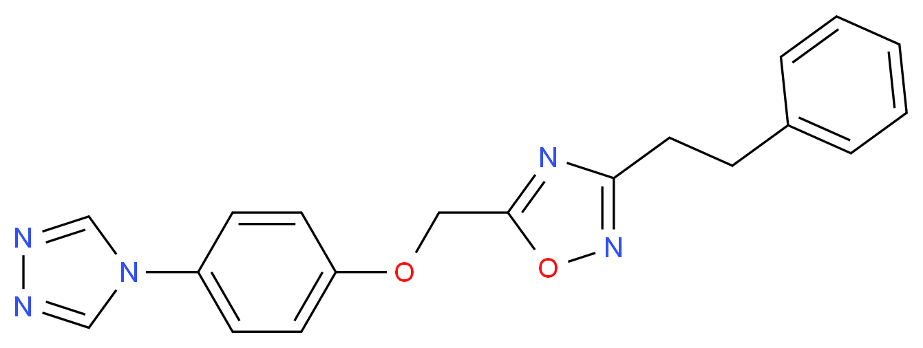 3-(2-phenylethyl)-5-{[4-(4H-1,2,4-triazol-4-yl)phenoxy]methyl}-1,2,4-oxadiazole_分子结构_CAS_)