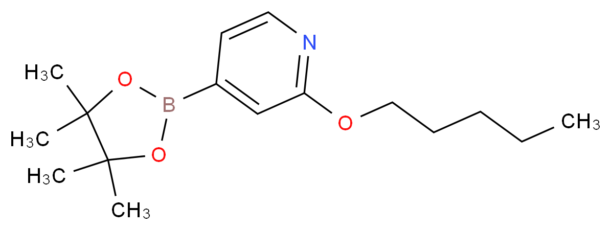 2-(Pentyloxy)-4-(4,4,5,5-tetraMethyl-1,3,2-dioxaborolan-2-yl)pyridine_分子结构_CAS_1346707-89-8)