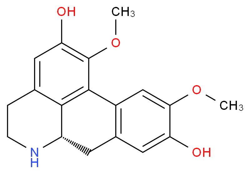 (9S)-4,16-dimethoxy-10-azatetracyclo[7.7.1.0<sup>2</sup>,<sup>7</sup>.0<sup>1</sup><sup>3</sup>,<sup>1</sup><sup>7</sup>]heptadeca-1(17),2(7),3,5,13,15-hexaene-5,15-diol_分子结构_CAS_5890-18-6