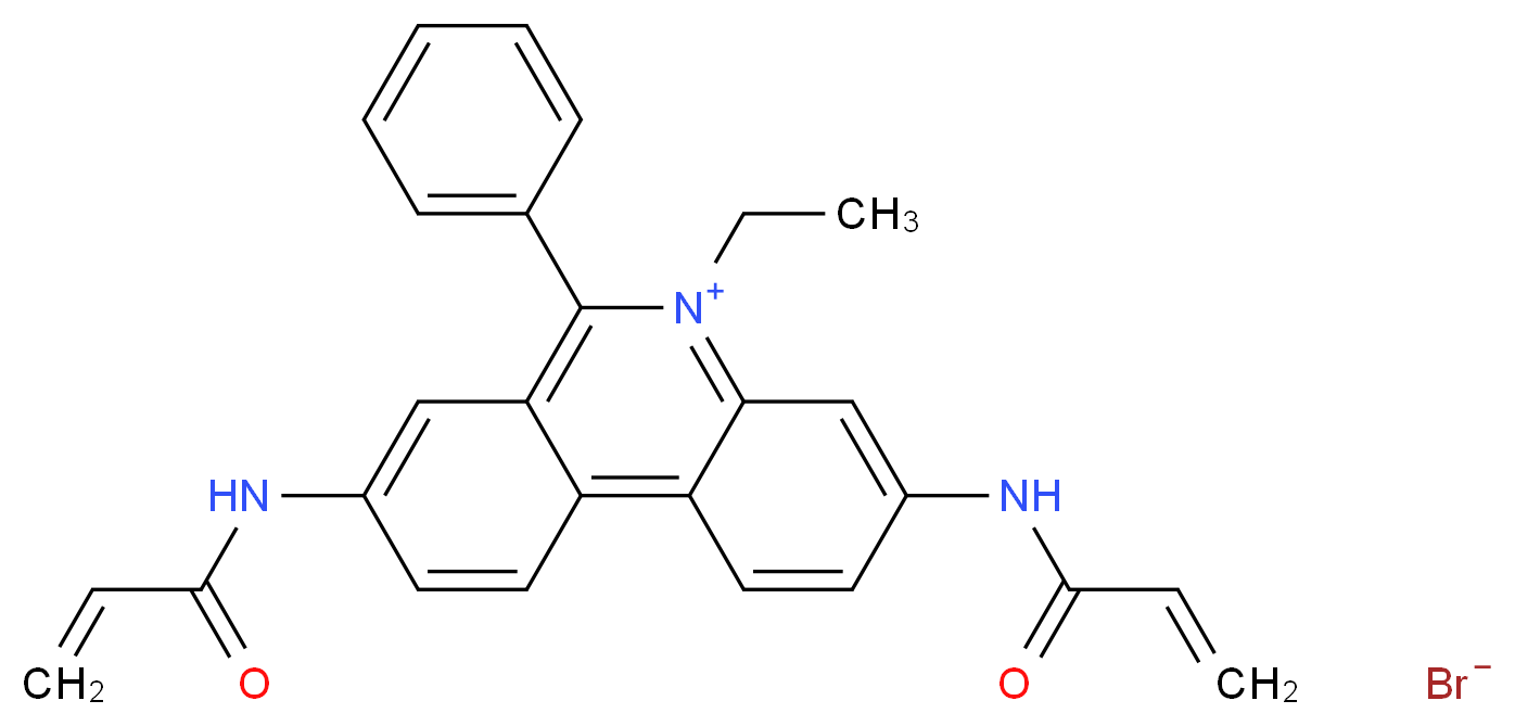 5-ethyl-6-phenyl-3,8-bis(prop-2-enamido)phenanthridin-5-ium bromide_分子结构_CAS_480438-67-3