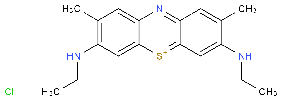 3,7-bis(ethylamino)-2,8-dimethyl-5λ<sup>4</sup>,10-phenothiazin-5-ylium chloride_分子结构_CAS_6586-05-6
