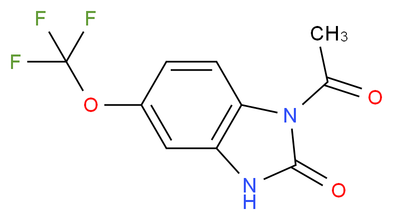 1-ACETYL-5-TRIFLUOROMETHOXY-1,3-DIHYDRO-BENZIMIDAZOL-2-ONE_分子结构_CAS_1060803-03-3)