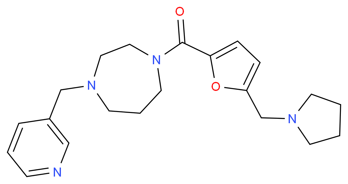 1-(3-pyridinylmethyl)-4-[5-(1-pyrrolidinylmethyl)-2-furoyl]-1,4-diazepane_分子结构_CAS_)