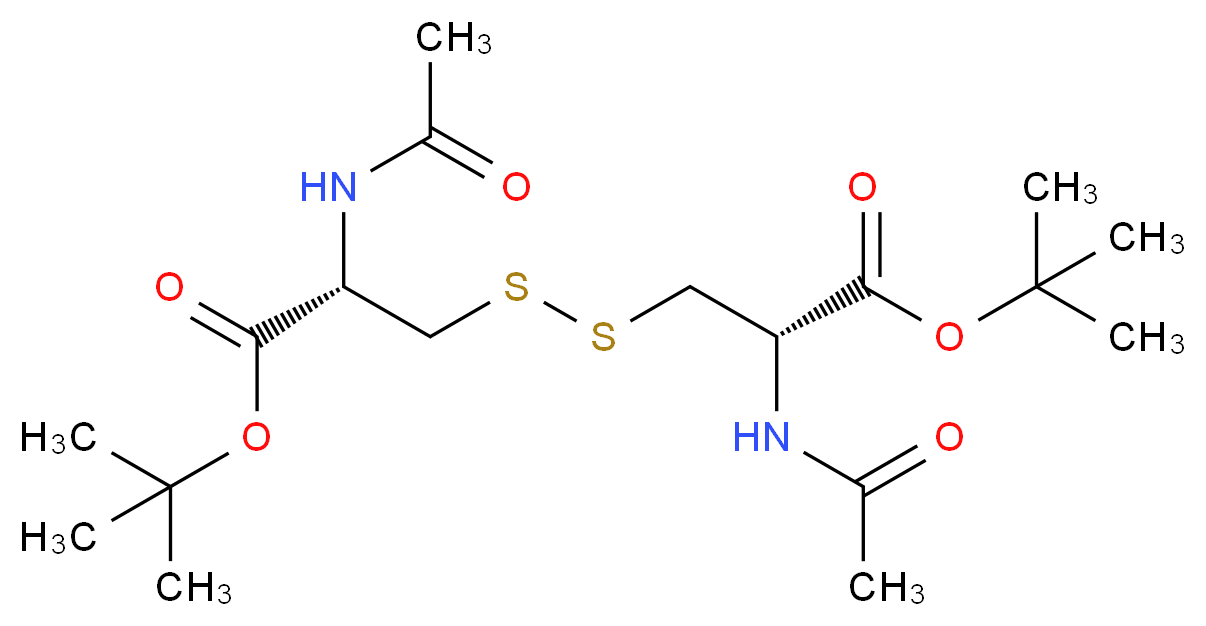 tert-butyl (2S)-3-{[(2S)-3-(tert-butoxy)-2-acetamido-3-oxopropyl]disulfanyl}-2-acetamidopropanoate_分子结构_CAS_1079950-07-4