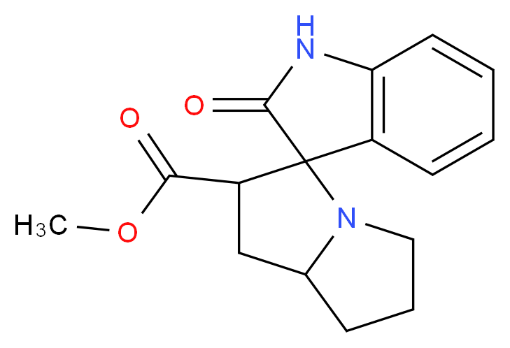 methyl 2-oxo-1,1',2,2',5',6',7',7a'-octahydrospiro[indole-3,3'-pyrrolizine]-2'-carboxylate_分子结构_CAS_104680-77-5)