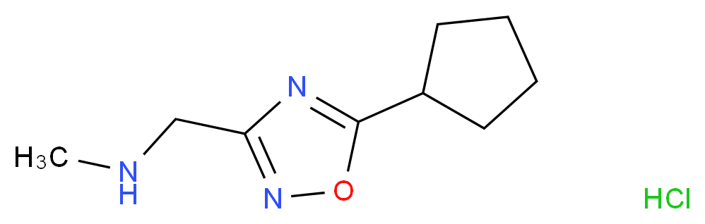 N-[(5-Cyclopentyl-1,2,4-oxadiazol-3-yl)methyl]-N-methylamine hydrochloride_分子结构_CAS_)