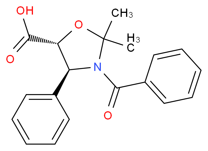 (4S,5R)-3-Benzoyl-2,2-dimethyl-4-phenyloxazolidine-5-carboxylic acid_分子结构_CAS_153652-70-1)