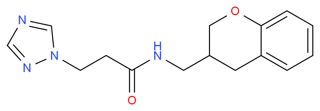N-(3,4-dihydro-2H-chromen-3-ylmethyl)-3-(1H-1,2,4-triazol-1-yl)propanamide_分子结构_CAS_)