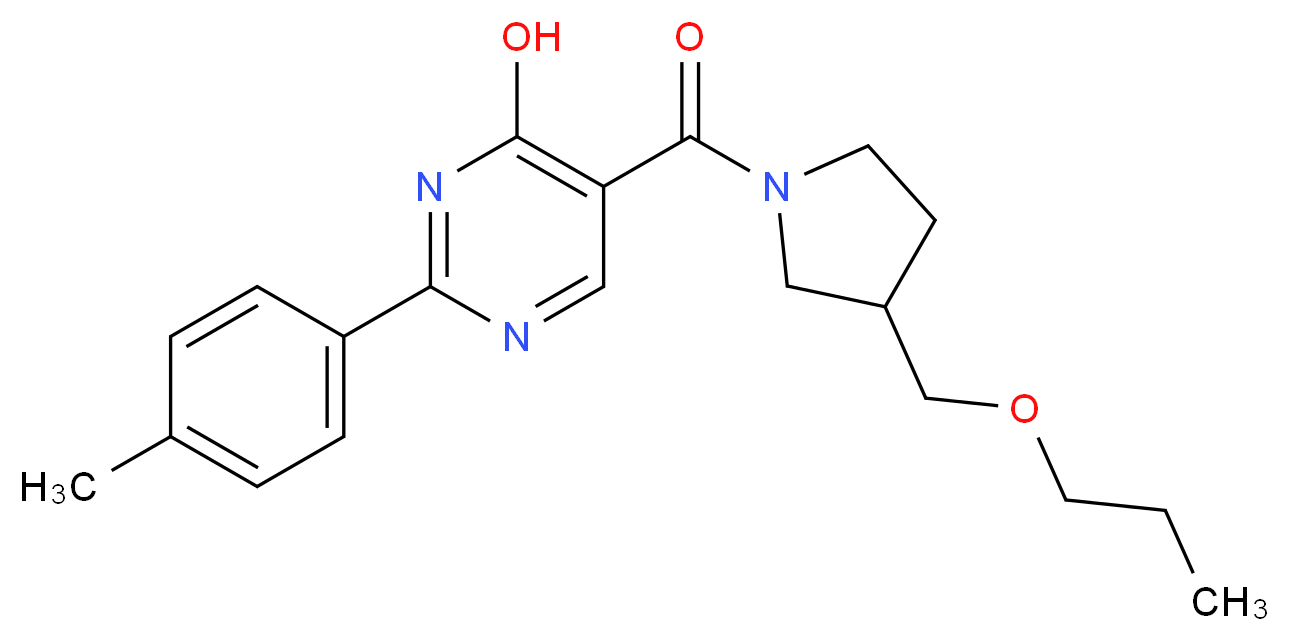 2-(4-methylphenyl)-5-{[3-(propoxymethyl)pyrrolidin-1-yl]carbonyl}pyrimidin-4-ol_分子结构_CAS_)