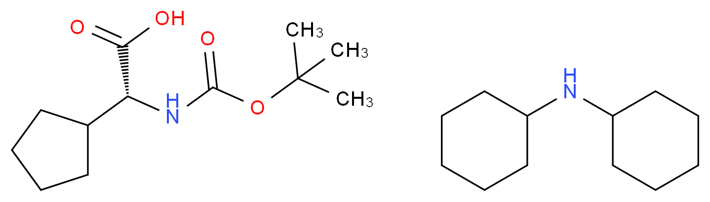 (2R)-2-{[(tert-butoxy)carbonyl]amino}-2-cyclopentylacetic acid; N-cyclohexylcyclohexanamine_分子结构_CAS_109183-72-4