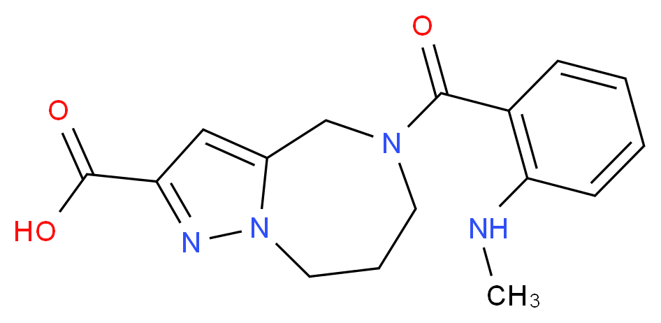 5-[2-(methylamino)benzoyl]-5,6,7,8-tetrahydro-4H-pyrazolo[1,5-a][1,4]diazepine-2-carboxylic acid_分子结构_CAS_)